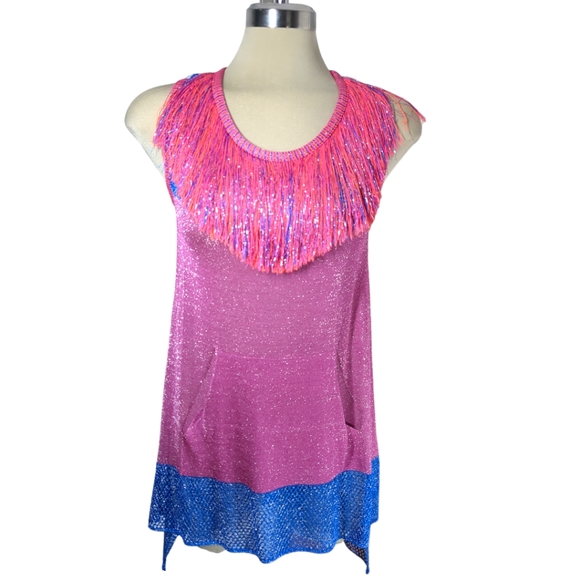 SPACE Style Concept Purple and Blue Sparkle Top Size S - Picture 4 of 17